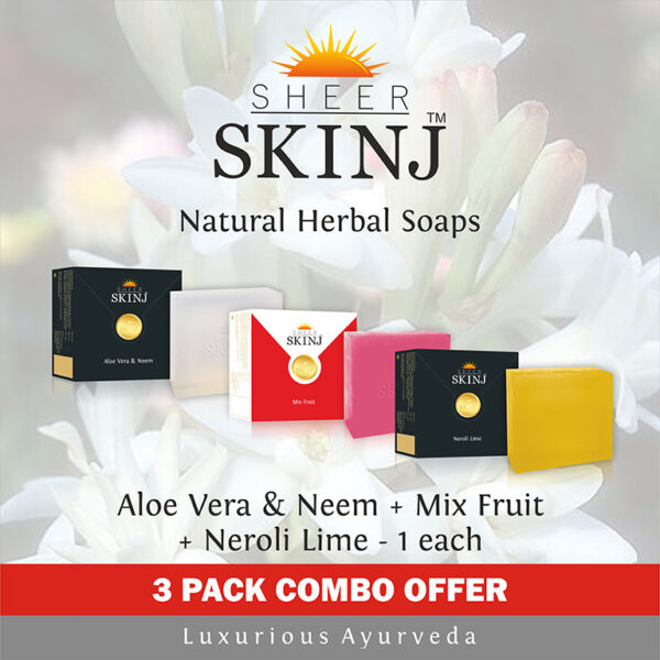 Natural Luxury Premium Herbal Soap Aloe Vera & Neem, Mix Fruit, Neroli Lime